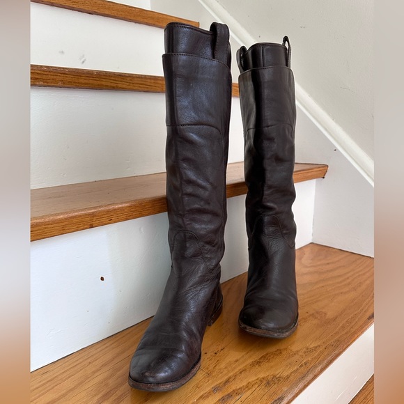 ✨SALE✨ Frye Paige Tall Riding Boots Brown Leather Women’s 6.5 B Pull-On - Picture 2 of 10